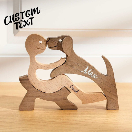 Custom Name Wooden Pet Carving Blocks Table Decor Gifts for Pet Lover