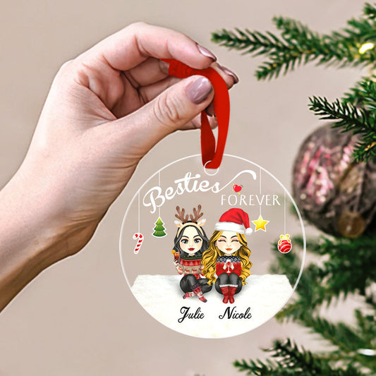 Besties Forever Custom Engraved Ornaments Christmas Tree Decoration Gifts for Friends