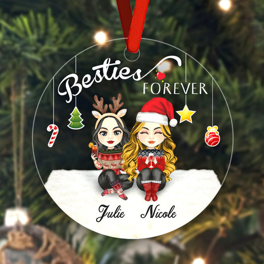 Besties Forever Custom Engraved Ornaments Christmas Tree Decoration Gifts for Friends