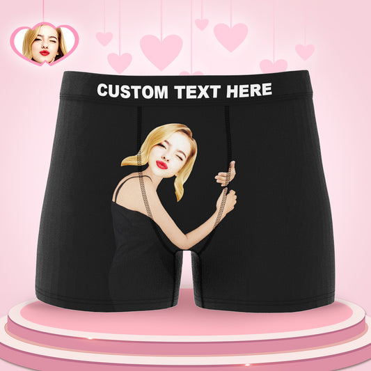 Custom Love Hug Boxer Shorts Personalized Boxers Briefs with Picture with Package