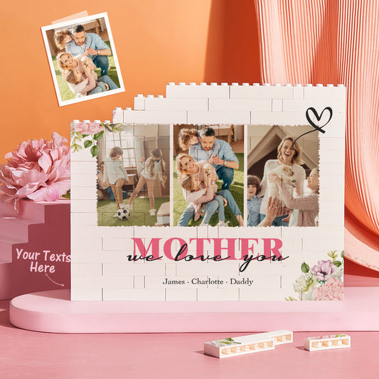 Personalized Horizontal Building Brick Custom Photo Block Mother We Love You