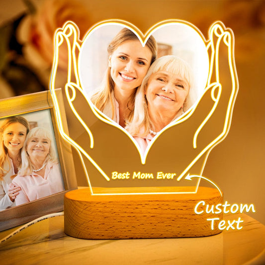 Custom Photo Light With Text Acrylic Night Light Mother's Day Gifts