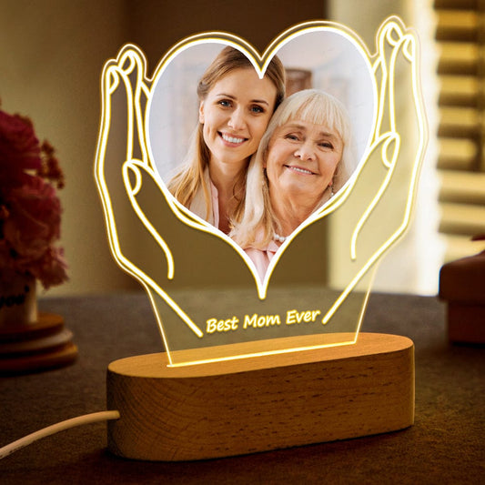 Custom Photo Light With Text Acrylic Night Light Mother's Day Gifts