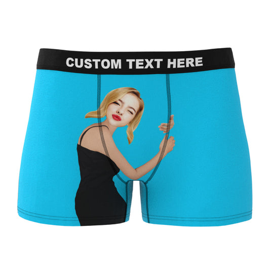 Custom Love Hug Boxer Shorts Personalized Boxers Briefs with Picture with Package