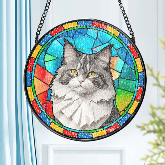 Custom Pet Stained Glass Suncatcher Pet Ornament Memorial Gifts for Pet Lovers