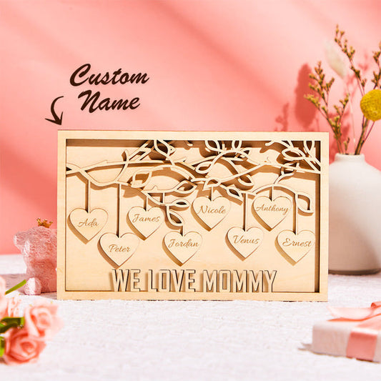 Custom Engraved Plaque Family Tree Home Decor Mother's Day Gift for Mum