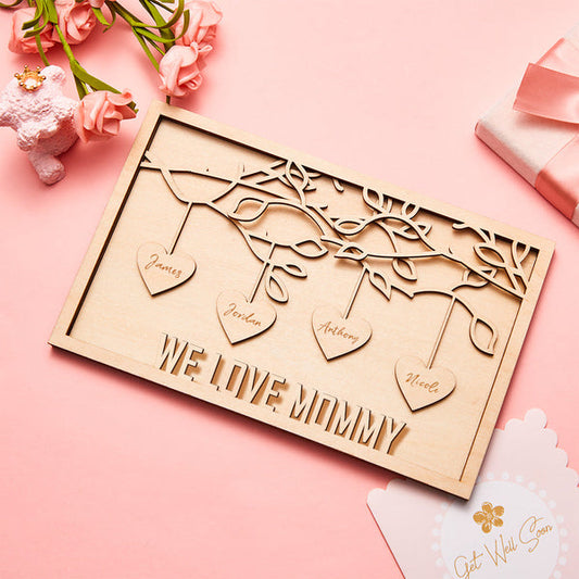 Custom Engraved Plaque Family Tree Home Decor Mother's Day Gift for Mum